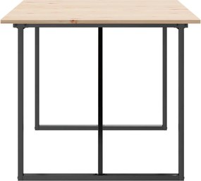 vidaXL Τραπέζι Τραπεζαρίας Πλαίσιο Ο Μασίφ Πεύκο/Ατσάλι