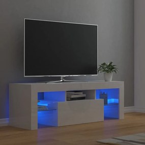 Έπιπλο Τηλεόρασης με LED Γυαλιστερό Λευκό 120 x 35 x 40 εκ. - Λευκό
