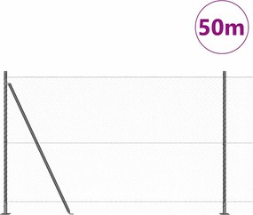 vidaXL Στύλος Περιφράξεων Γκρι 50 x 1,4 μ (δικτυωτό 25 χλστ)