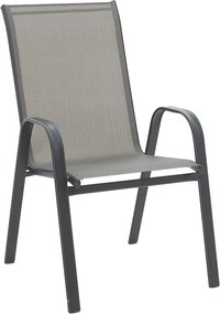 Πολυθρόνα κήπου Calan pakoworld μέταλλο γκρι-textilene γκρι