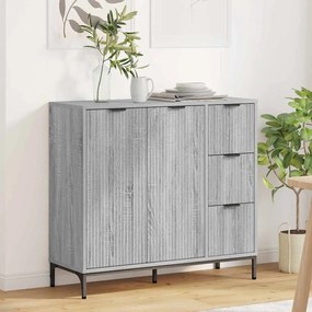 vidaXL Πλαϊνό γραφείο με συρτάρι Γκρι sonoma 89.5 x 33 x 82 εκ.