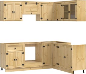 vidaXL Ντουλαπιού με ράφι SKI 8 pcs Μέλι Καφέ Στερεά ξυλεία πεύκου