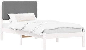 vidaXL Σκελετός Κρεβατιού με Επενδεδυμένο Κεφαλάρι Ανοιχτό γκρι