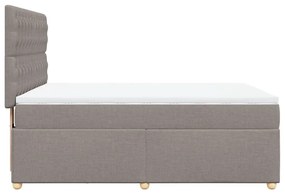 vidaXL Κρεβάτι Boxspring με Στρώμα Taupe 160x200 εκ. Υφασμάτινο