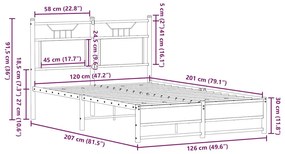 ΠΛΑΙΣΙΟ ΚΡΕΒΑΤΙΟΥ ΧΩΡ. ΣΤΡΩΜΑ SONOMA ΔΡΥΣ 120X200ΕΚ. ΕΠ. ΞΥΛΟ 4106960