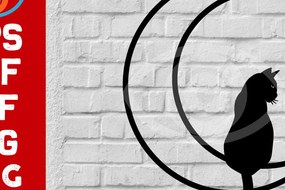 Intra απο ξύλο plywood 3mm-4mm πάχος Σχεδιασμός διακόσμησης τοίχου Cat on the Moon Δίασταση 40x40 cm INTRAFABR-72299850