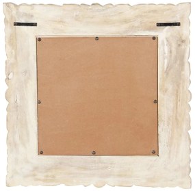 vidaXL Καθρέφτης Λευκός 50 x 50 εκ. από Μασίφ Ξύλο Μάνγκο