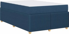 vidaXL Σκελετός Κρεβατιού με στρώμα Μπλε 120 x 190 cm ύφασμα