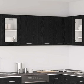vidaXL Κρεμαστό ντουλάπι με ράφι Lyon Μαύρη Οξυά 80 x 31 x 60 εκ