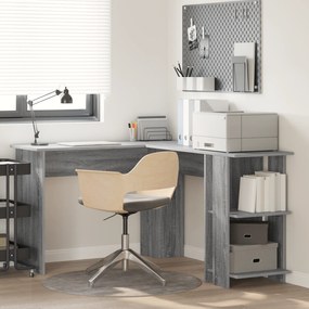 vidaXL Γκρίζο Γωνιακό Γραφείο Γκρίζο Sonoma MDF Κανονικό