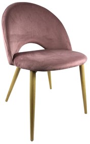 Καρέκλα Τραπεζαρίας ArteLibre WOODSIDE Σάπιο Μήλο/Φυσικό Βελούδο/Μέταλλο 58x50x80cm