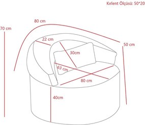 Πολυθρόνα Γκρι PITTA 80x100x70