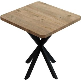 Τραπέζι Prestone 321-000081 70x70x75cm Oak-Black Μελαμίνη,Μέταλλο
