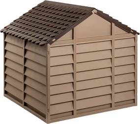 vidaXL Σπιτάκι Σκύλου Καφέ 86 x 84 x 82 εκ. από Πολυπροπυλένιο