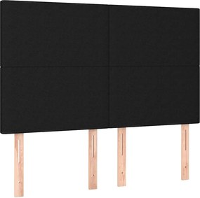 vidaXL Κρεβάτι Boxspring με Στρώμα &amp; LED Μαύρο 140x200 εκ. Υφασμάτινο