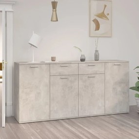 Μπουφές Γκρι Σκυροδέματος 160 x 36 x 75 εκ. από Επεξ. Ξύλο