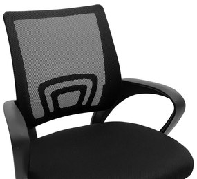 Καρέκλα γραφείου Berto II pakoworld με ανάκλιση ύφασμα mesh σε μαύρη απόχρωση 60x48x85-95εκ