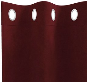 vidaXL Κουρτίνες με κουρτίνες 2 pcs Μπορντό 140 x 225 cm Βελούδο