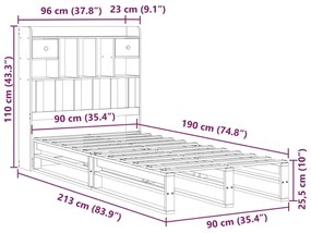 ΚΡΕΒΑΤΙ ΒΙΒΛΙΟΘΗΚΗ ΧΩΡΙΣ ΣΤΡΩΜΑ 90X190 ΕΚ ΜΑΣΙΦ ΞΥΛΟ ΠΕΥΚΟΥ 3323979