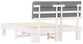 vidaXL Σκελετός Κρεβατιού με Επενδεδυμένο Κεφαλάρι Ανοιχτό γκρι