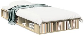 vidaXL Πλαίσιο Κρεβατιού Sonoma Δρυς 75 x 190 εκ. Επεξεργασμένο Ξύλο