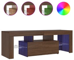 vidaXL Έπιπλο Τηλεόρασης με LED Καφέ Δρυς 120x35x40 εκ.