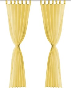 vidaXL Κουρτίνες Βουάλ 2 τεμ. Κίτρινες 140 x 175 εκ.