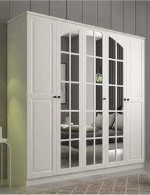 Πενταφυλλη Ντουλαπα Λευκο Ματ RB 52x175x184