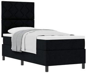 vidaXL Κρεβάτι με ελατήρια με στρώμα Μαύρο 80 x 200 cm ύφασμα