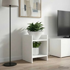 vidaXL Βάση φυτών με ράφι 2 pcs Λευκός 30 x 30 x 40 cm