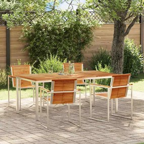 vidaXL Σέτ φαγητού για κήπο 5 pcs Συμπαγές Ξύλο Τικ