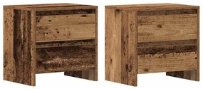 vidaXL Κομοδίνο 2 pcs Παλαιό ξύλο 45 x 34 x 44.5 εκ Επεξεργασμένο ξύλο