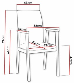 Καρέκλα Victorville 336, Μαύρο, Άσπρο, 91x43x40cm, 7 kg, Ταπισερί, Ξύλινα, Μπράτσα, Ξύλο: Σημύδα | Epipla1.gr