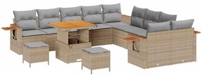 vidaXL Σετ Καναπέ Κήπου 13 pcs μπεζ και ανοιχτό γκρι 80 x 80 x 71 cm