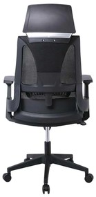 BF8750 Πολυθρόνα Γραφείου Διευθυντή, Mesh Γκρι, Ύφασμα Γκρι 65x64x117/127cm