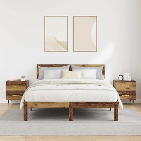 vidaXL Κομοδίνο 2 pcs Παλαιό ξύλο 40 x 35 x 47.5 εκ Επεξεργασμένο ξύλο