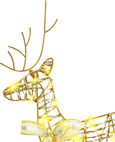 vidaXL LED Ελάφια με 40 LED 7 pcs Χρυσό PET