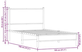 ΠΛΑΙΣΙΟ ΚΡΕΒΑΤΙΟΥ ΜΕ ΚΕΦΑΛΑΡΙ SONOMA ΔΡΥΣ 100X190 ΕΚ. ΜΕΤΑΛΛΙΚΟ 4007862