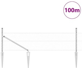 vidaXL Στύλος Περιφράξεων Ασημί 100 x 0,4 m (36 mm πλέγμα) Ατσάλι