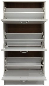 Παπουτσοθήκη Savaz σε λευκή απόχρωση 60x24x114εκ 60x24x114 εκ.