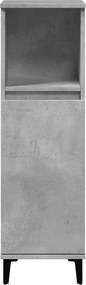 vidaXL Ντουλάπι Μπάνιου Γκρι Σκυροδέματος 30x30x100 εκ. Επεξ. Ξύλο