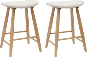 vidaXL Καρέκλες φαγητού 2 pcs Φυσικό 46 x 37 x 63 εκ