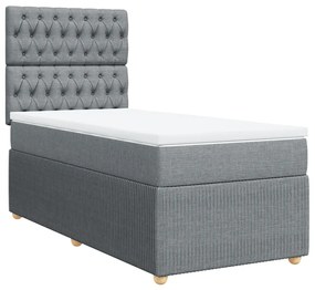 ΚΡΕΒΑΤΙ BOXSPRING ΜΕ ΣΤΡΩΜΑ ΑΝΟΙΧΤΟ ΓΚΡΙ 100X200 ΕΚ. ΥΦΑΣΜΑΤΙΝΟ 3291974