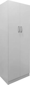Ντουλάπα δίφυλλη Athos pakoworld σε λευκή απόχρωση 60x42x180εκ