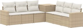 vidaXL Σετ Καναπέ 7 τμχ. Μπεζ και Κρέμ 55 x 55 x 69 εκ.