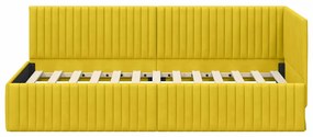 vidaXL Κρεβάτι Γωνίας με κεφαλάρι Κίτρινο 90 x 190 cm Βελούδο