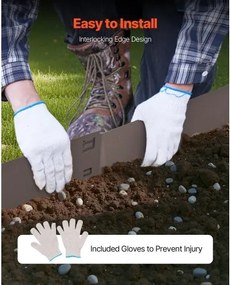 VEVOR Steel Landscape Edging 5 Packs 39 x 5in Rust-Resistant for Yard Brown