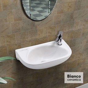 Bianco Ceramica Κρεμαστός Πορσελάνινος Νιπτήρας 41x26εκ Λευκό Γυαλιστερό