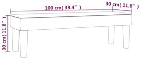 vidaXL Πάγκος Κρεμ 100x30x30 εκ. Υφασμάτινος