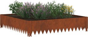vidaXL Περίγραμμα γκαζόν 100 x 100 x 20 cm Ατσάλι Σκ rusty